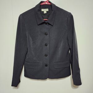 Appleseed's Petites Black Blazer Jacket Button Front Career Stretch Size 8P